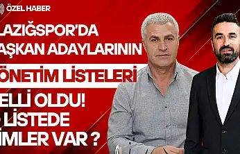 Elazığspor'da Adayların Yönetim Listeleri Netleşti
