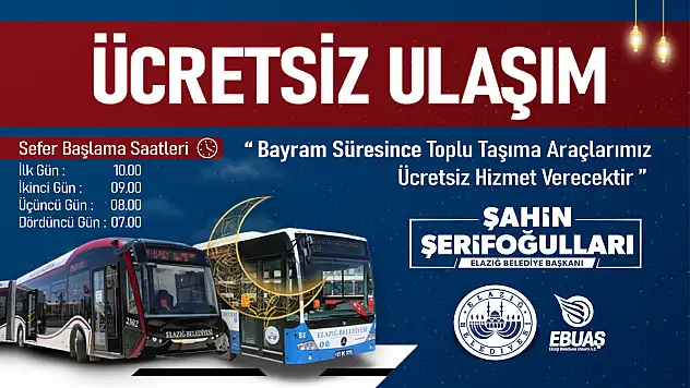 Bu Bayramda Toplu Ulaşım Ücretsiz