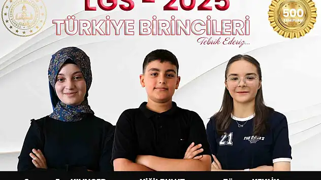 Elazığ'da 3 Öğrenci LGS'de 500 Tam Puan Aldı