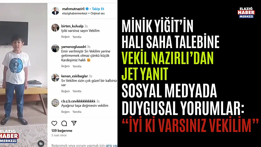 Minik Yiğit'in Halı Saha Talebine Vekil Nazırlı Duyarsız Kalmadı